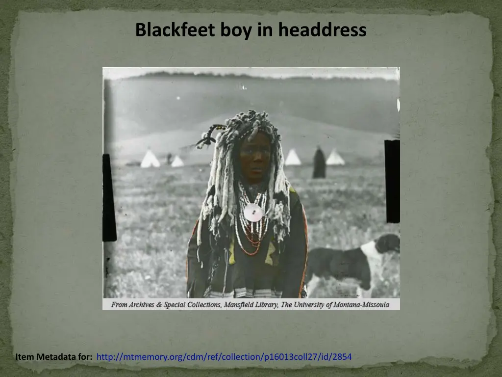blackfeet boy in headdress