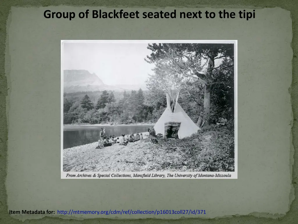 group of blackfeet seated next to the tipi