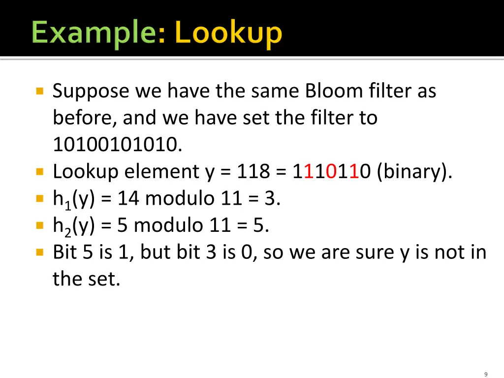 suppose we have the same bloom filter as before