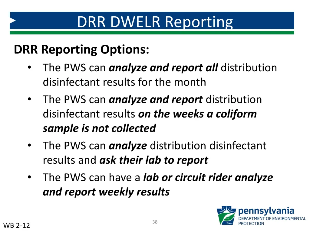 drr dwelr reporting