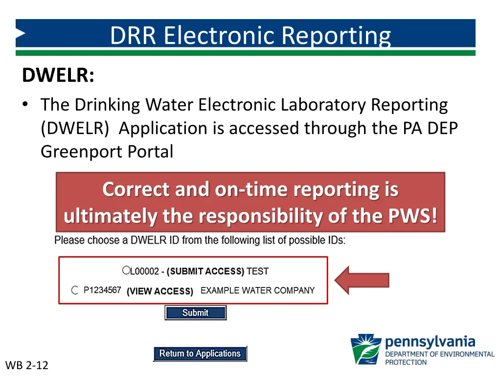 drr electronic reporting