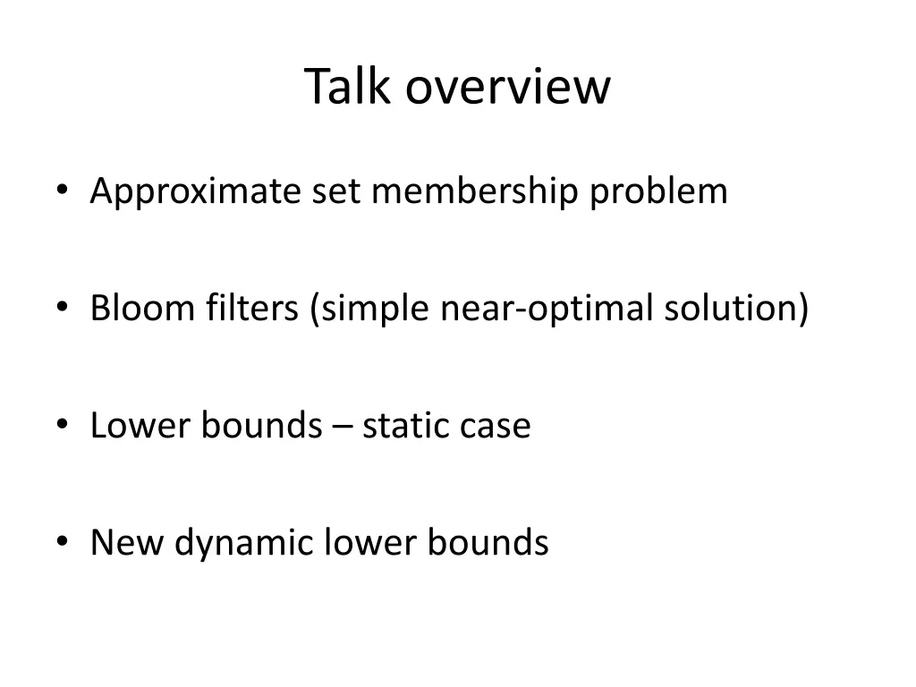 talk overview