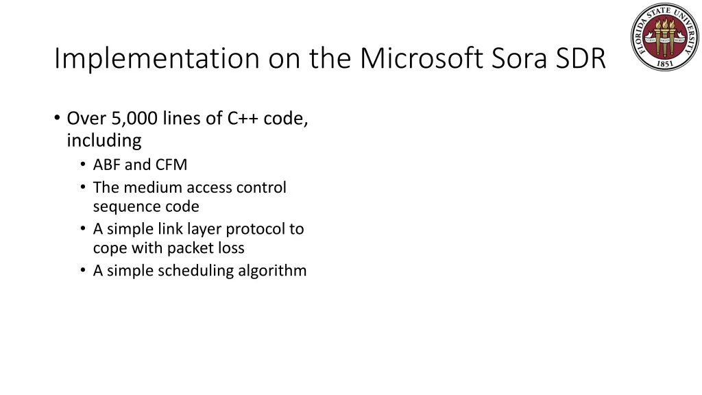 implementation on the microsoft sora sdr