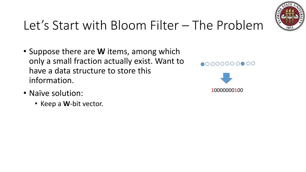 let s start with bloom filter the problem