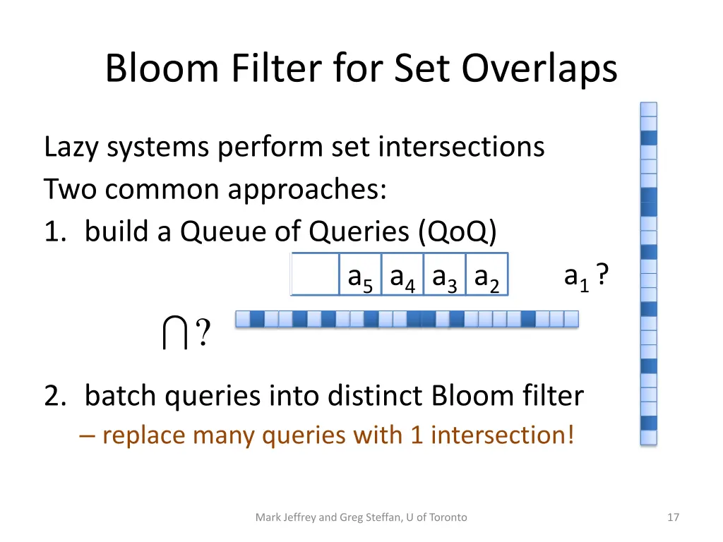 bloom filter for set overlaps