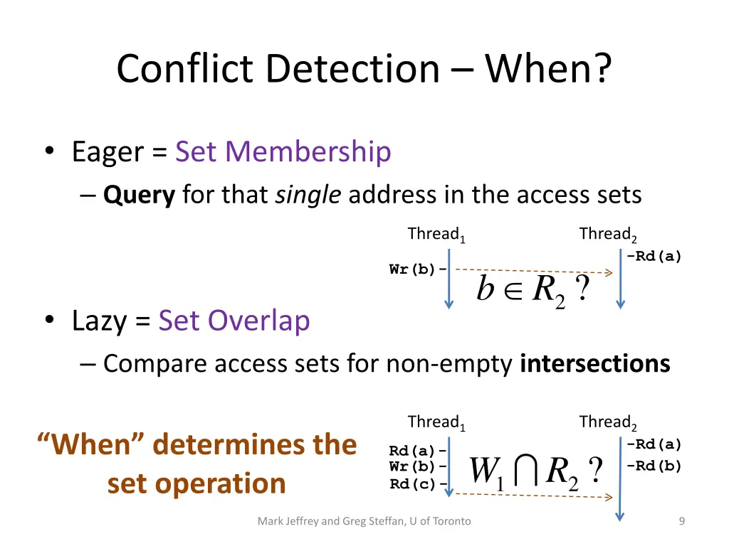conflict detection when 1