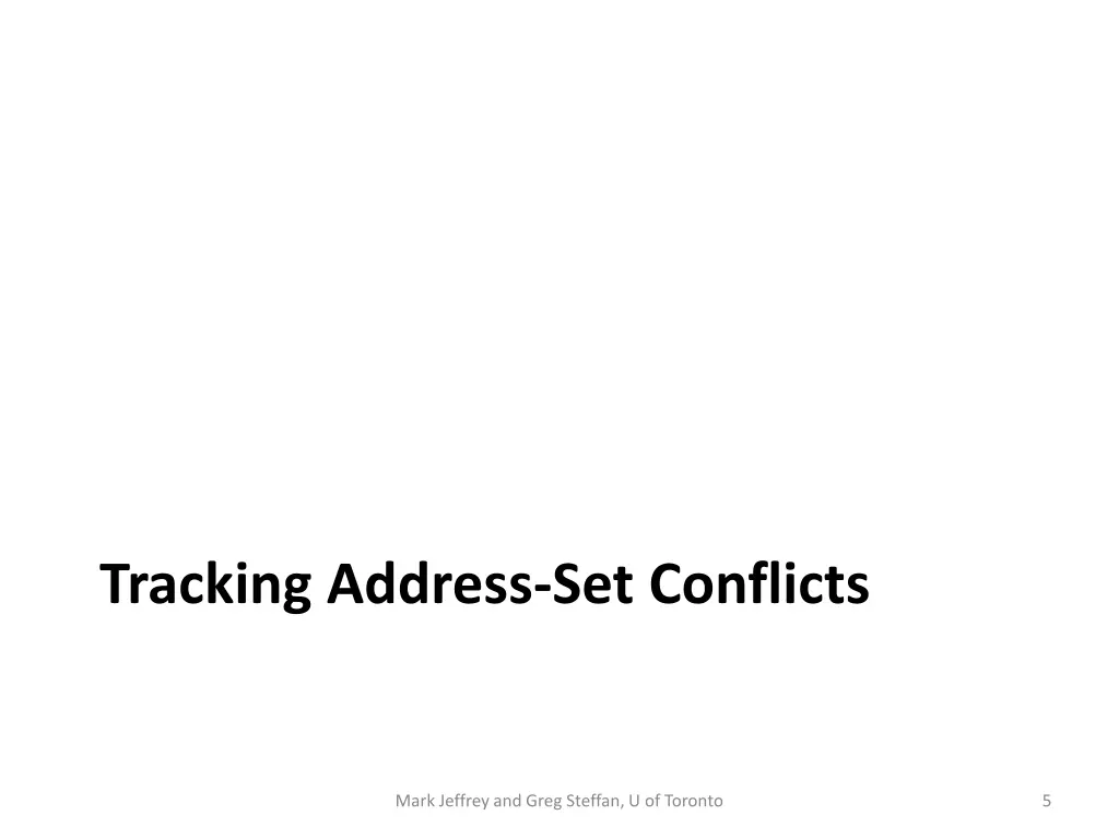 tracking address set conflicts
