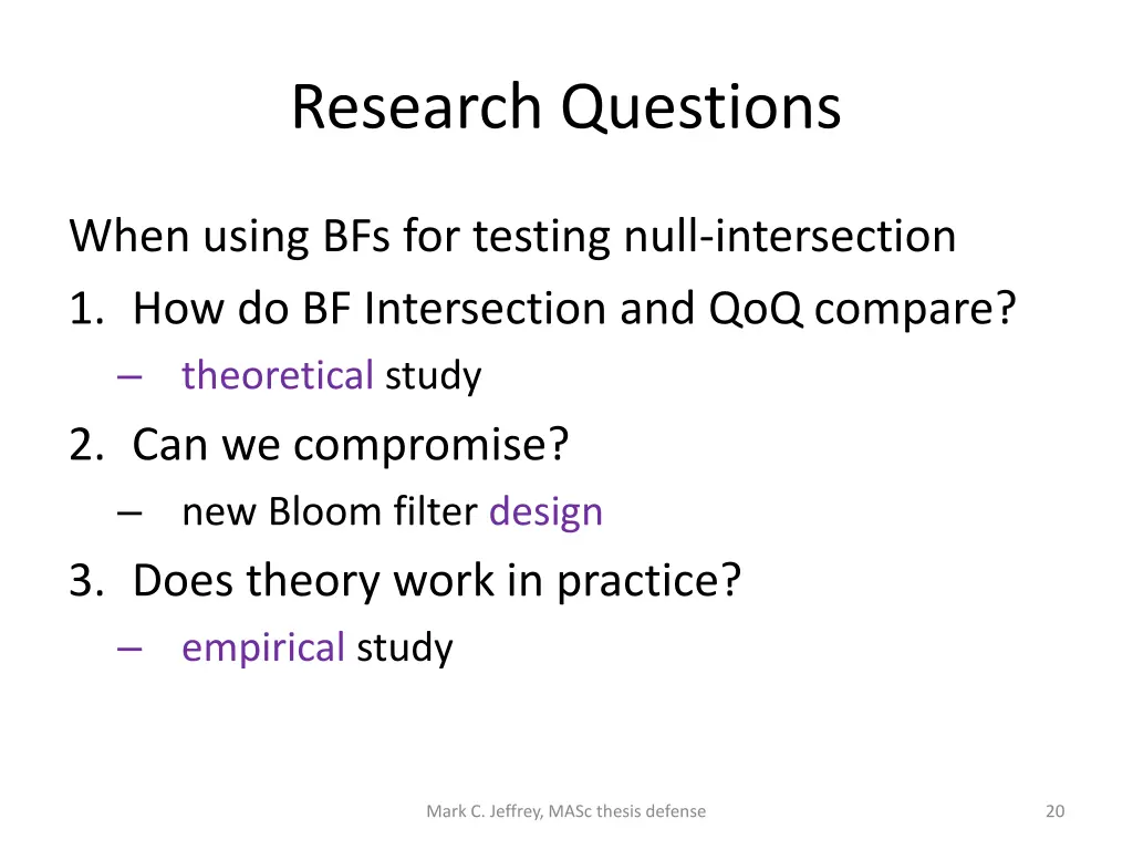 research questions
