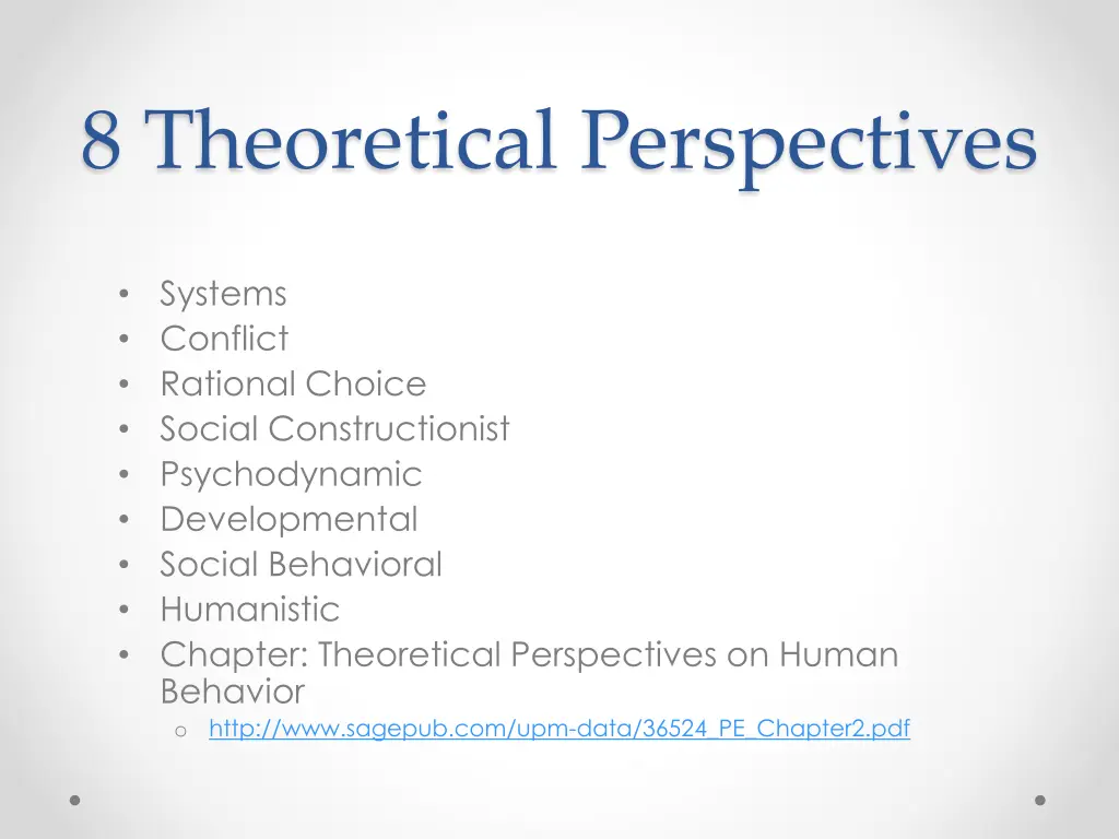 8 theoretical perspectives