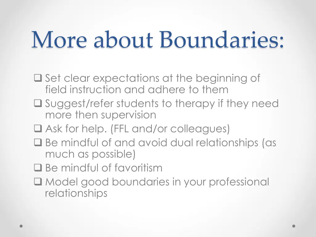 more about boundaries