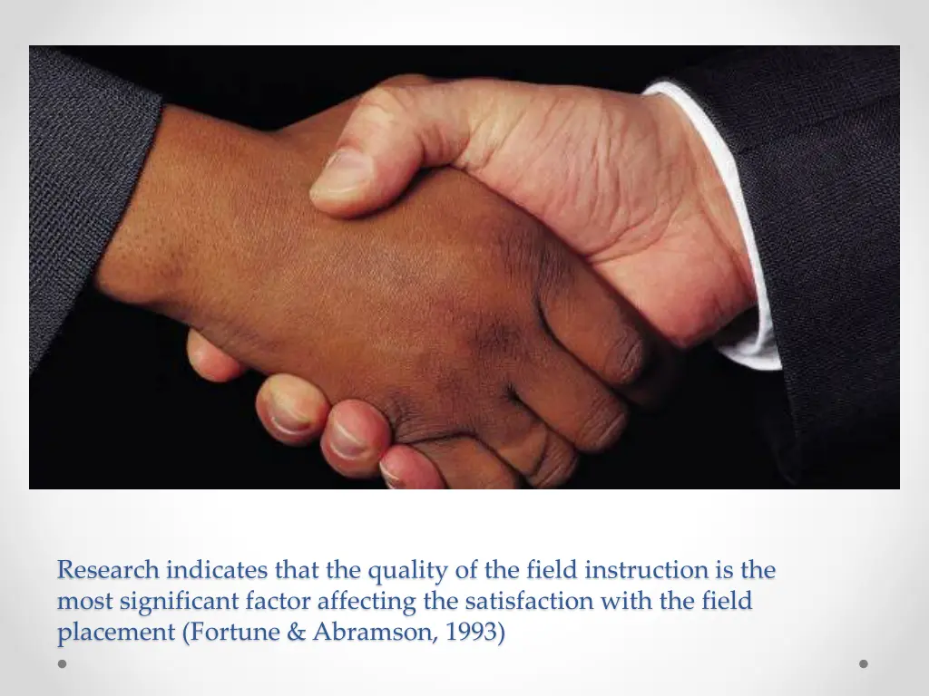 research indicates that the quality of the field