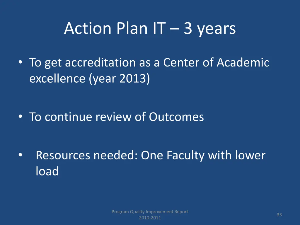 action plan it 3 years