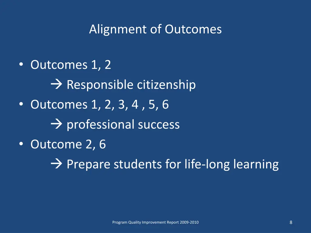 alignment of outcomes 1