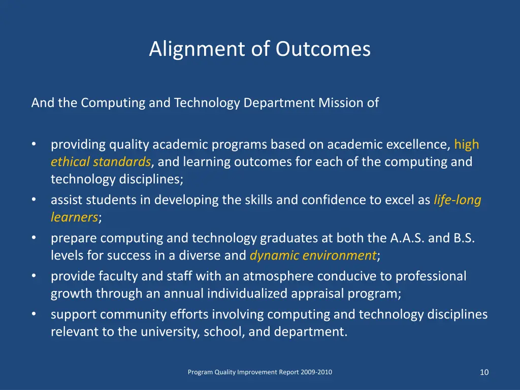 alignment of outcomes 3