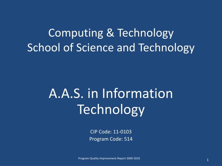 computing technology school of science