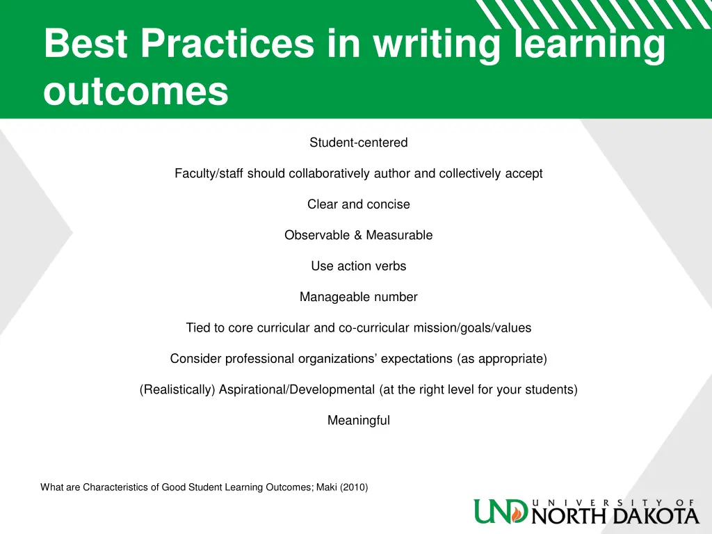 best practices in writing learning outcomes
