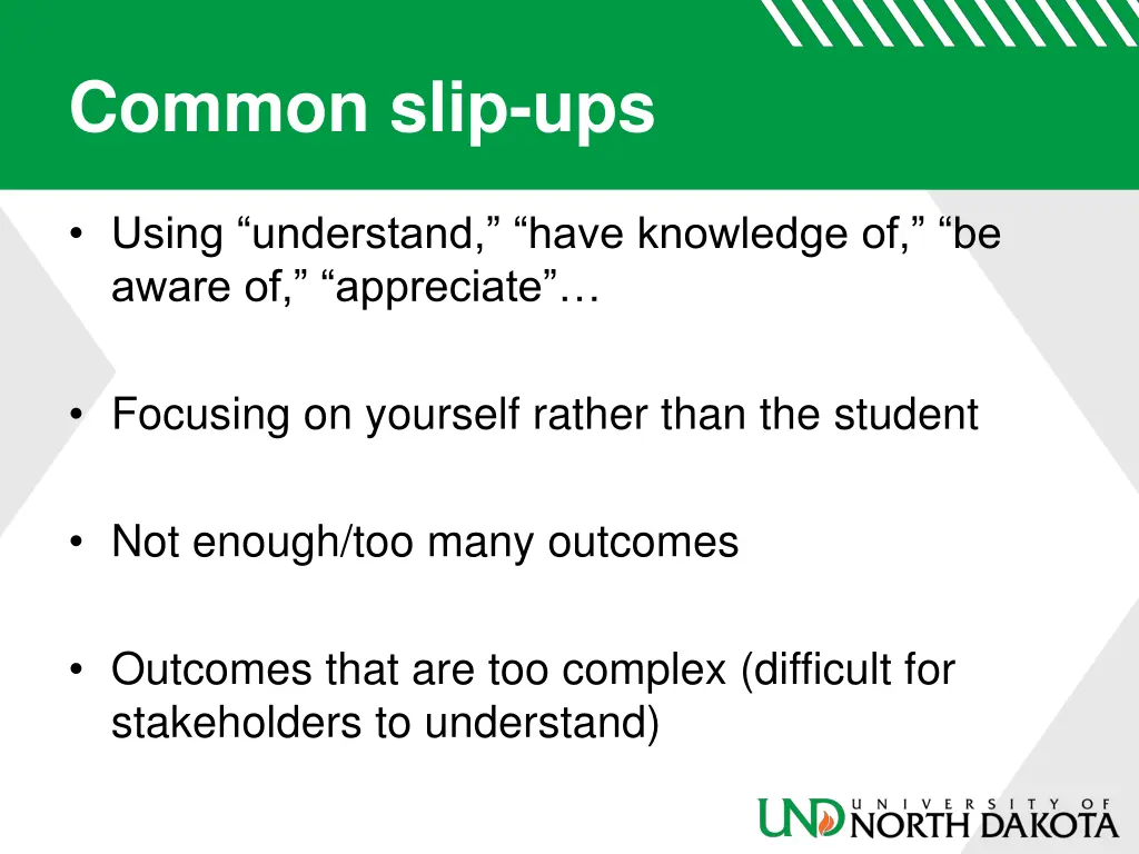 common slip ups