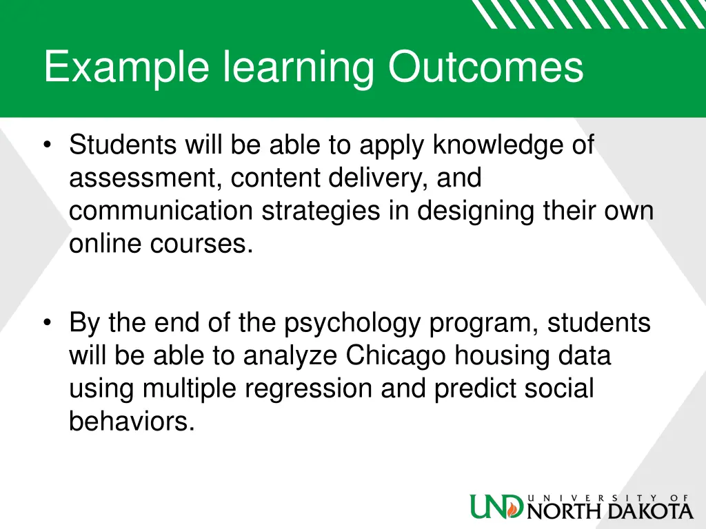 example learning outcomes