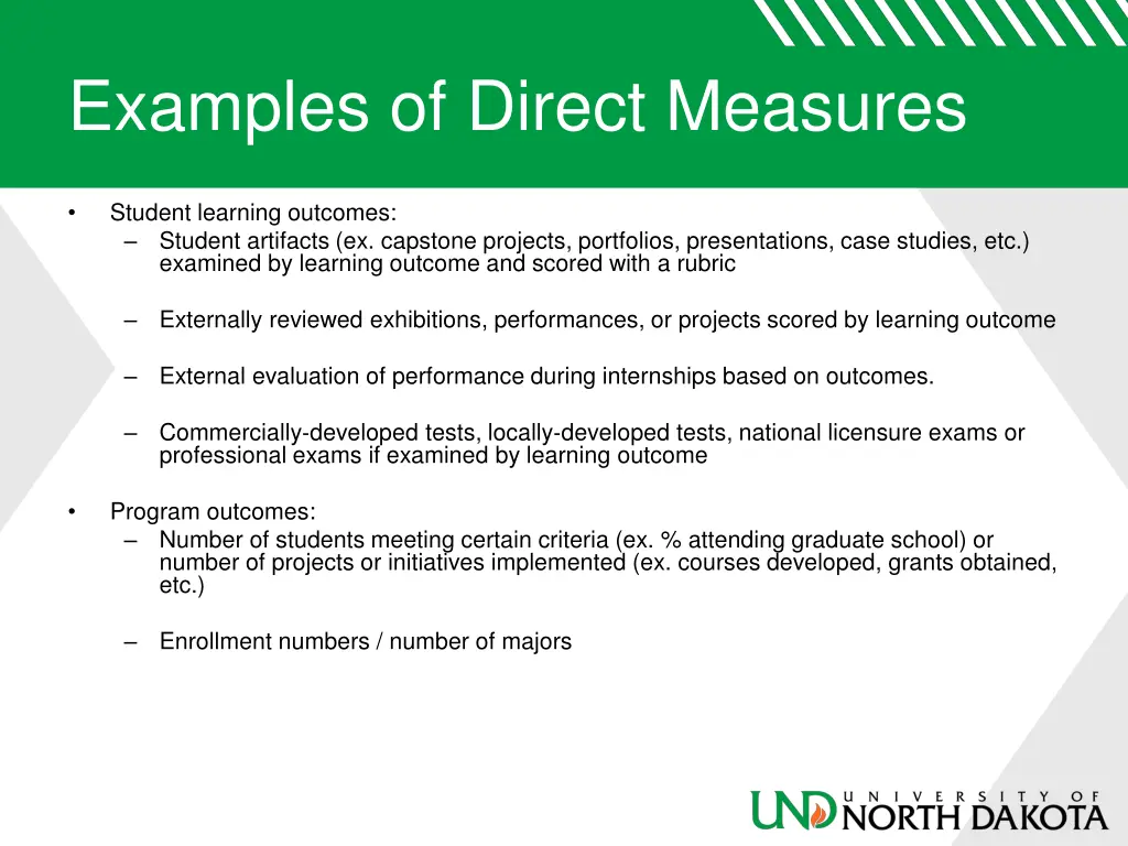 examples of direct measures