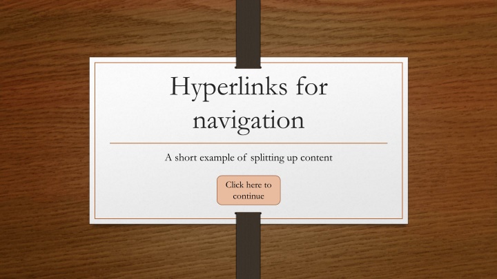 hyperlinks for navigation
