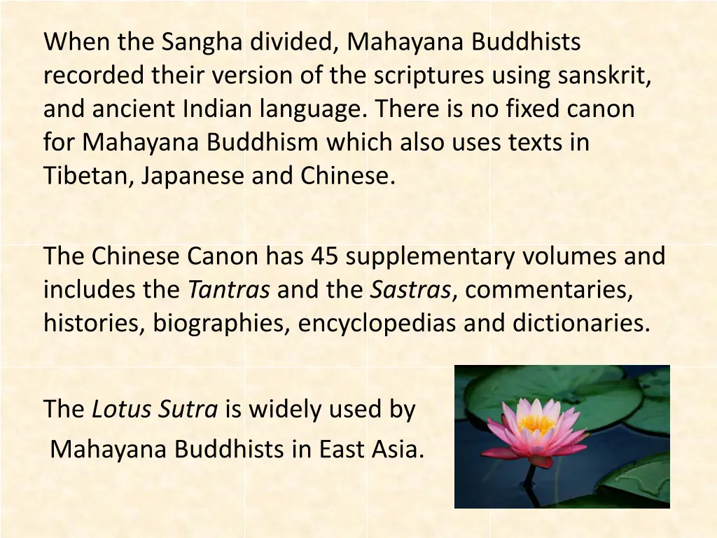 when the sangha divided mahayana buddhists