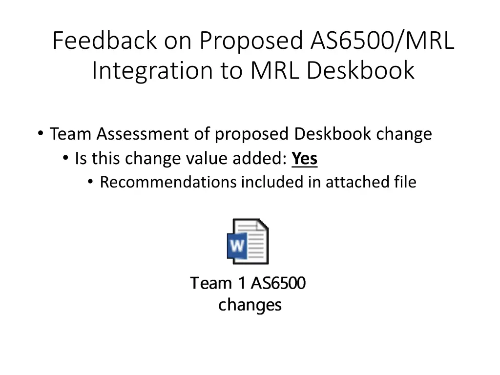 feedback on proposed as6500 mrl integration
