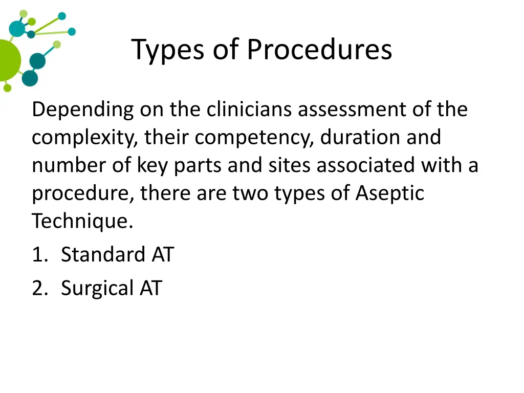 types of procedures