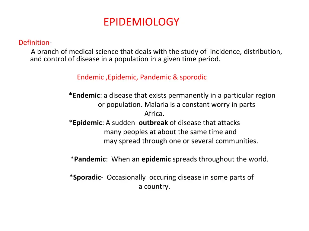 epidemiology