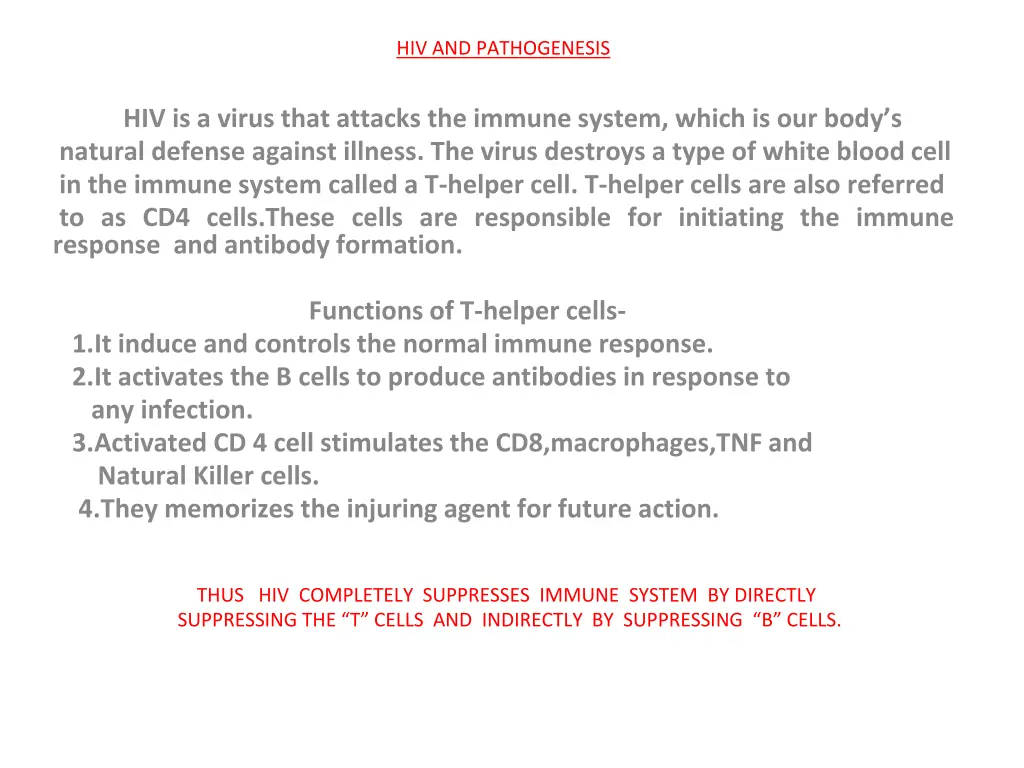 hiv and pathogenesis