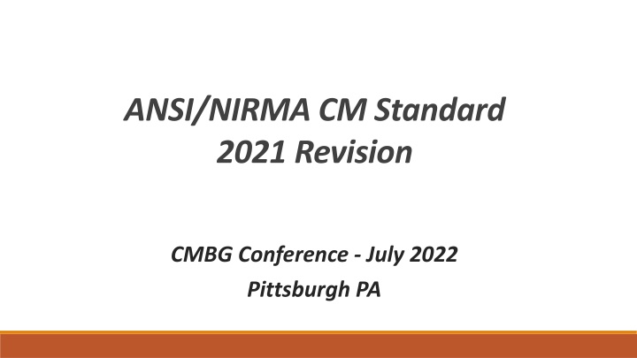 ansi nirma cm standard 2021 revision