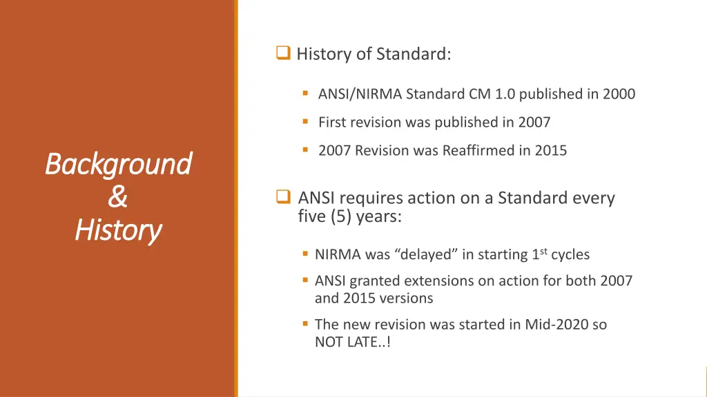 history of standard
