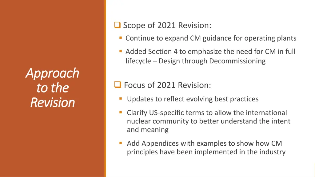 scope of 2021 revision continue to expand