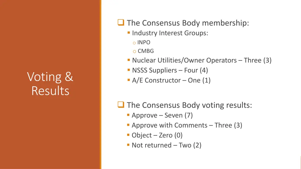 the consensus body membership industry interest