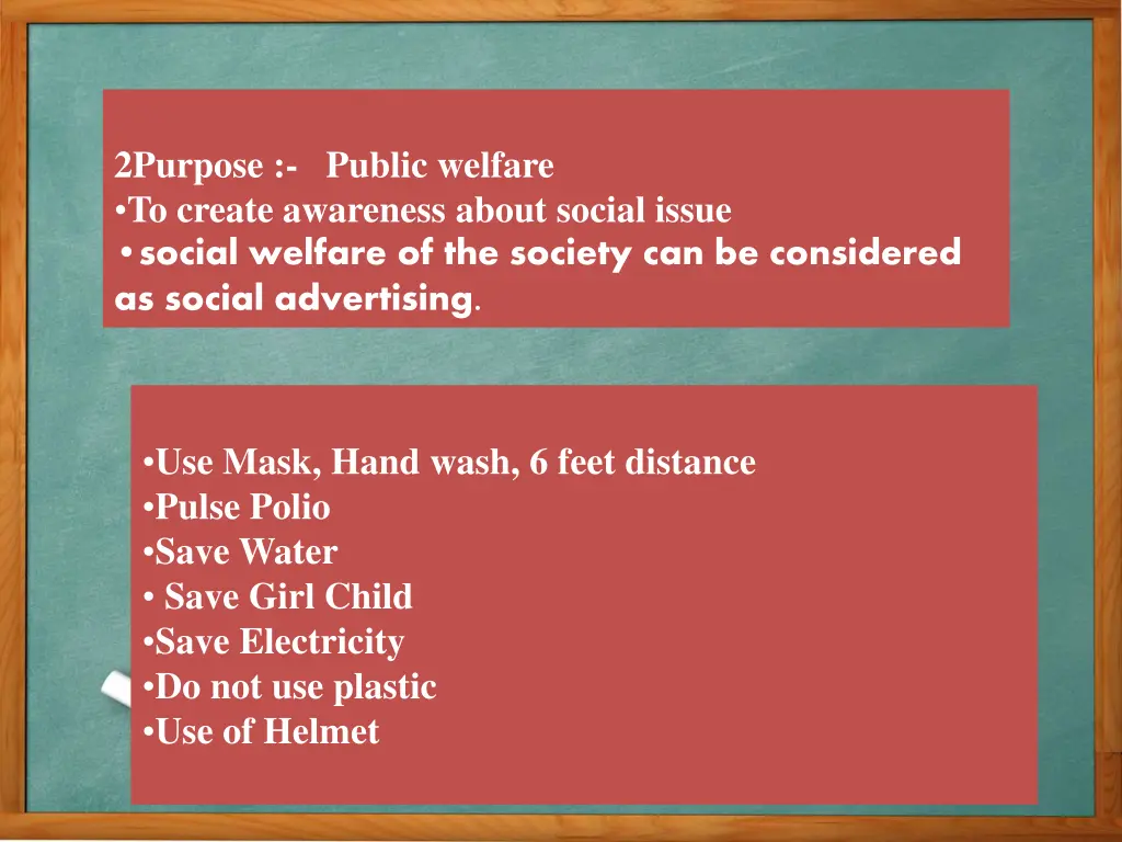 2purpose public welfare to create awareness about