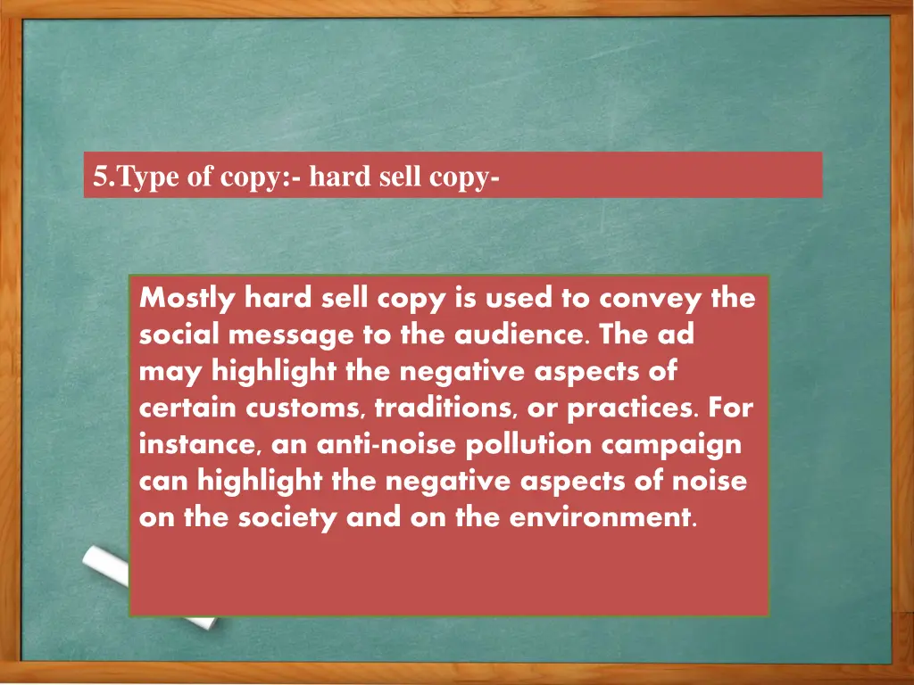 5 type of copy hard sell copy