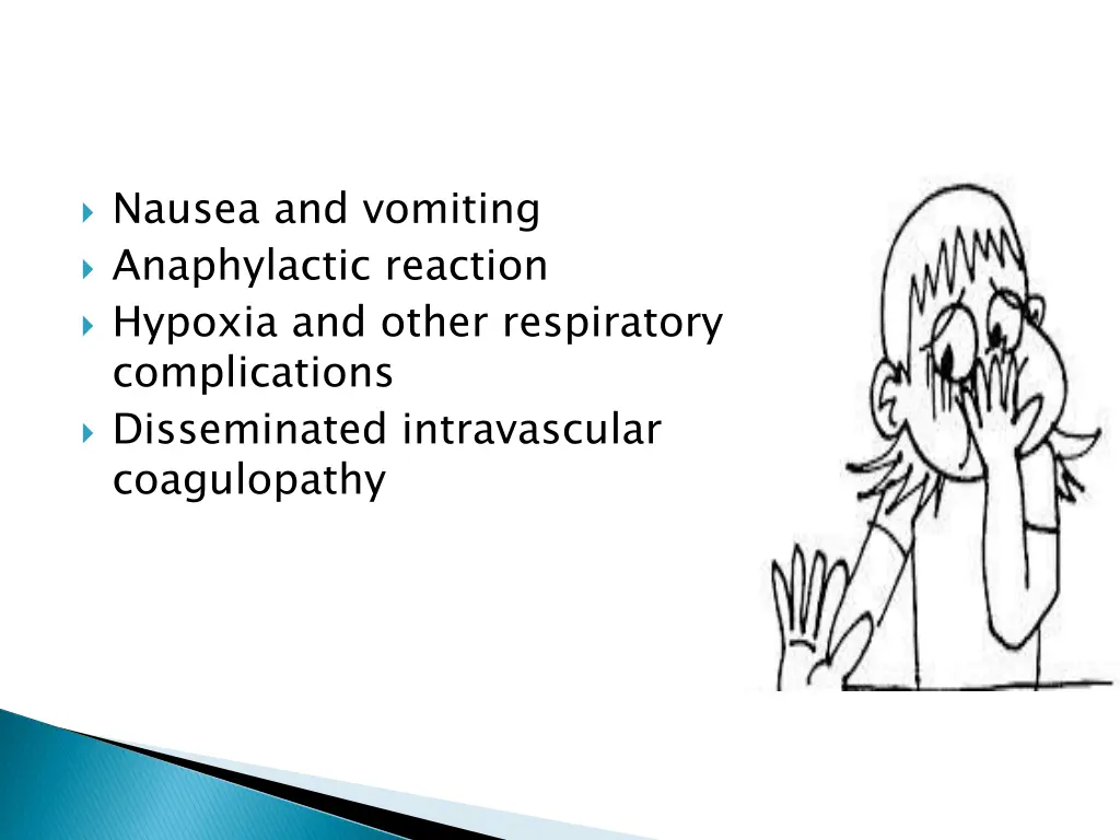 nausea and vomiting anaphylactic reaction hypoxia