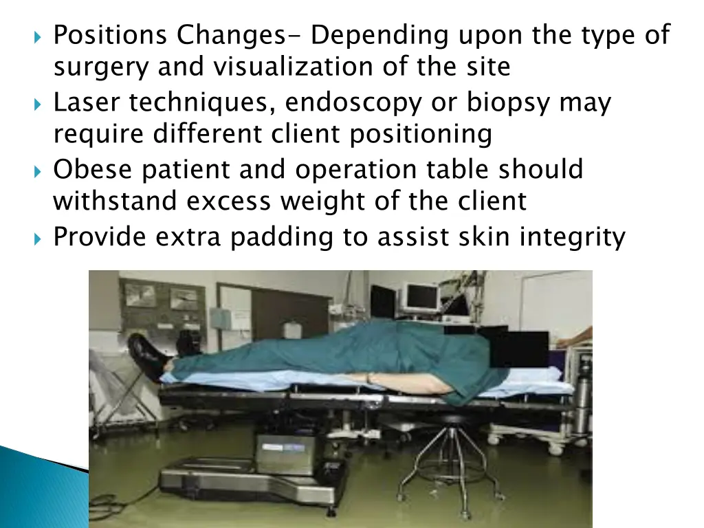positions changes depending upon the type