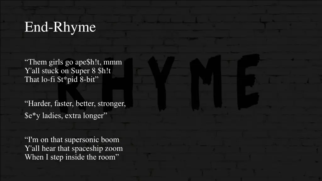end rhyme