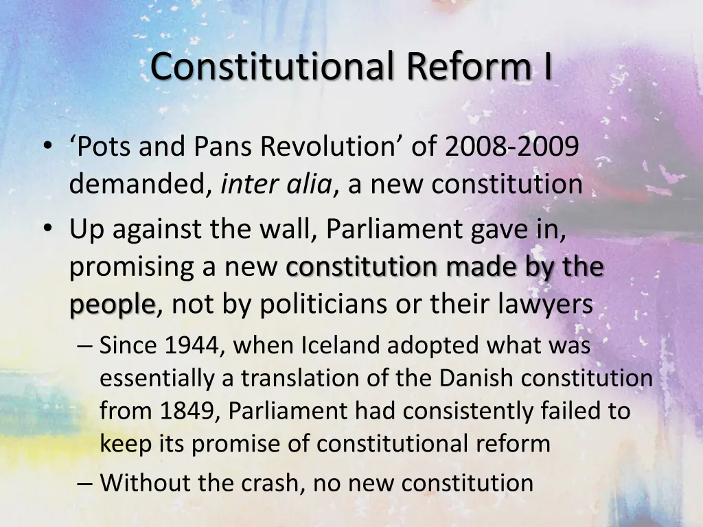 constitutional reform i