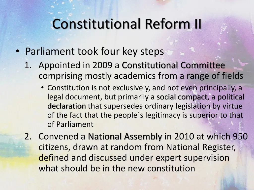 constitutional reform ii
