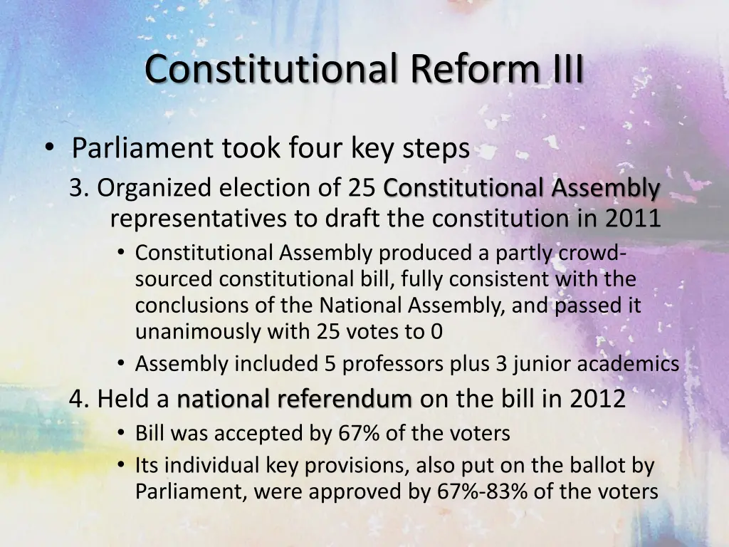 constitutional reform iii