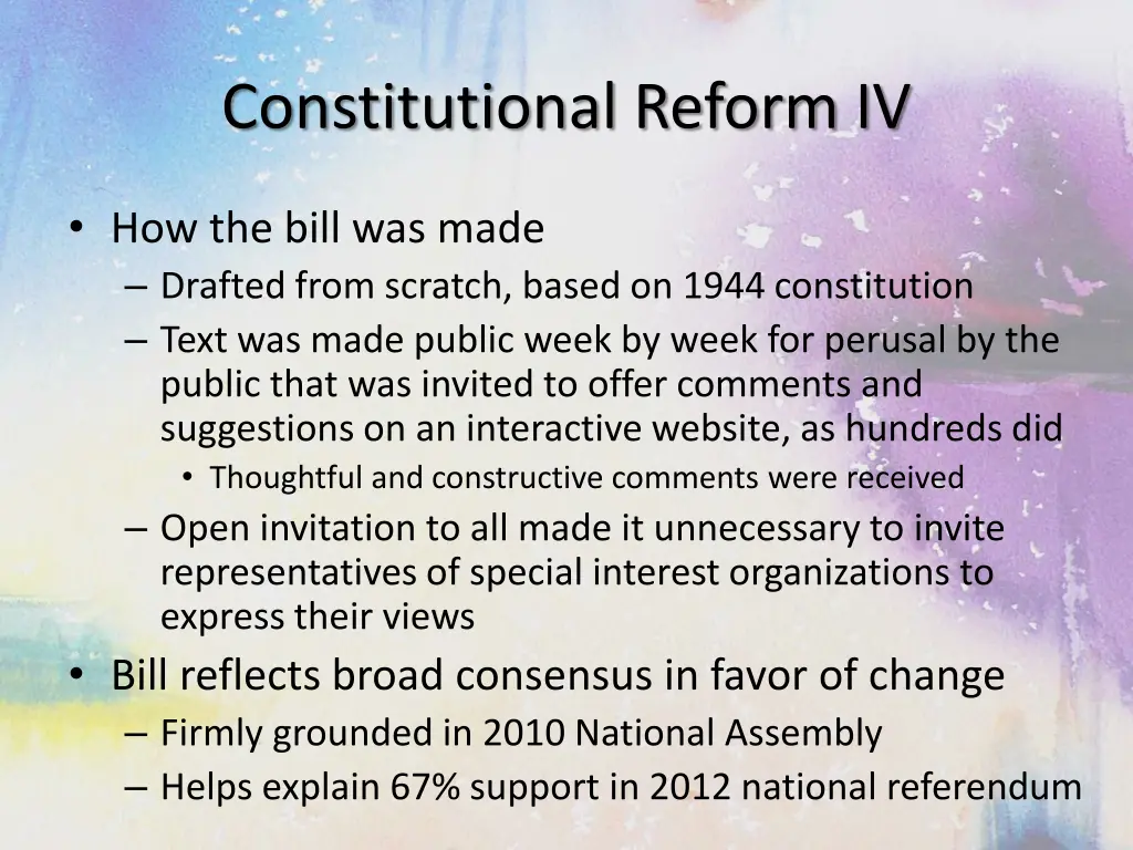 constitutional reform iv