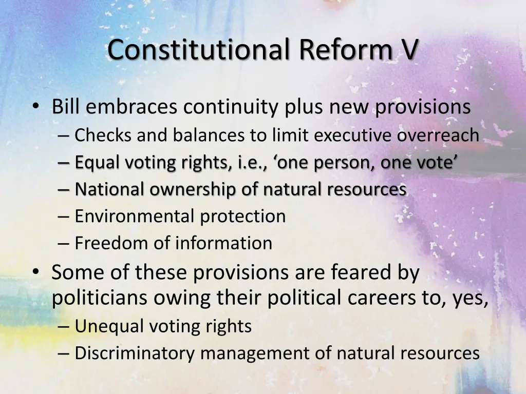 constitutional reform v