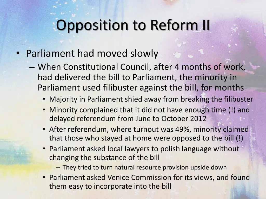 opposition to reform ii