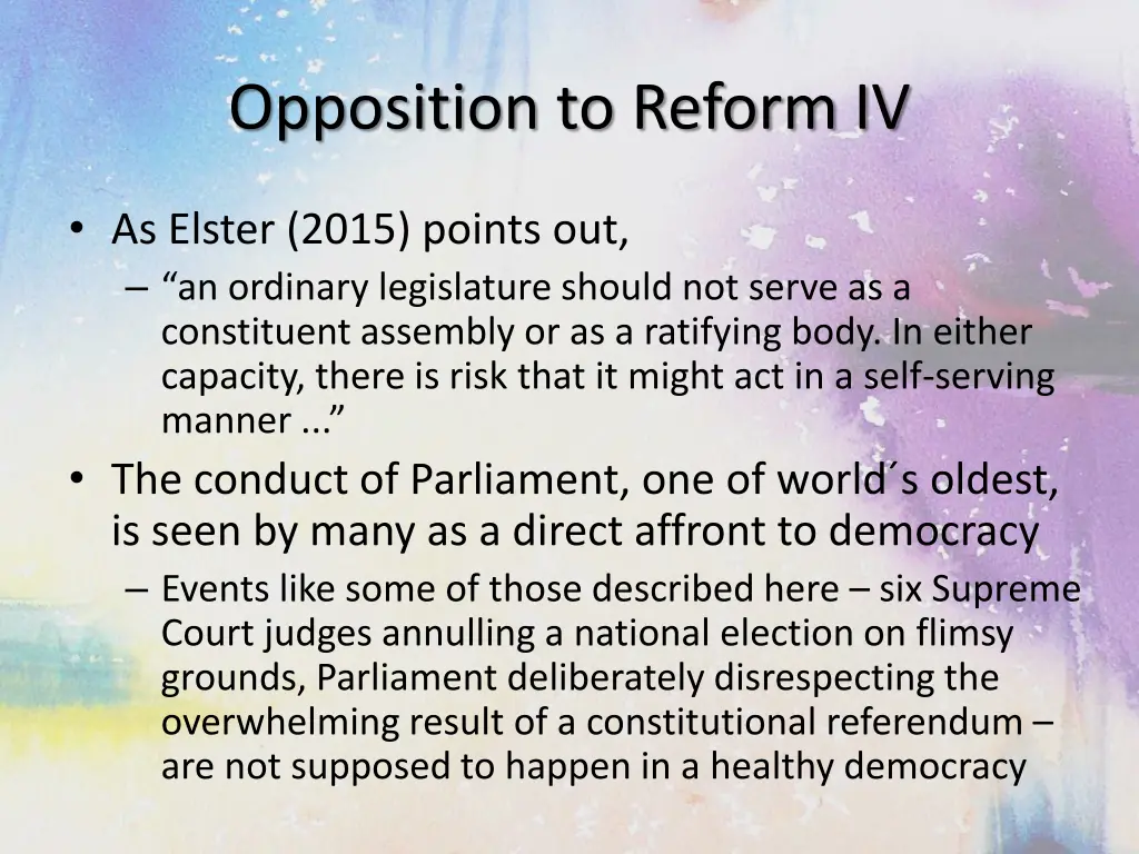 opposition to reform iv