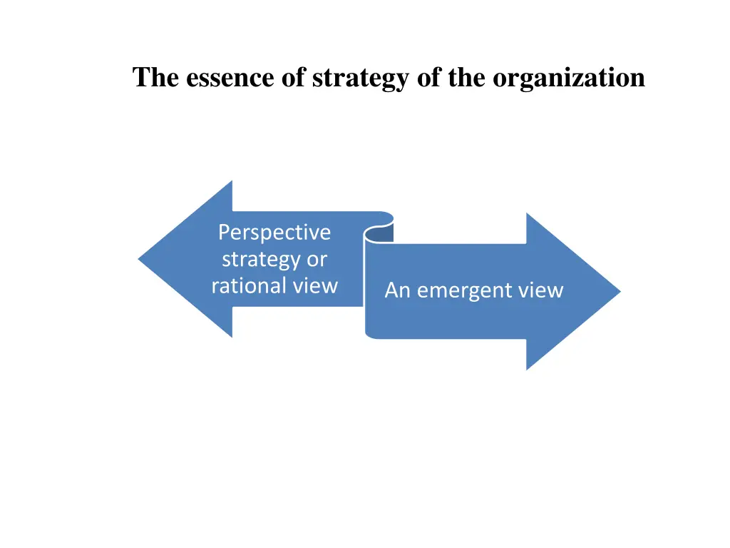the essence of strategy of the organization