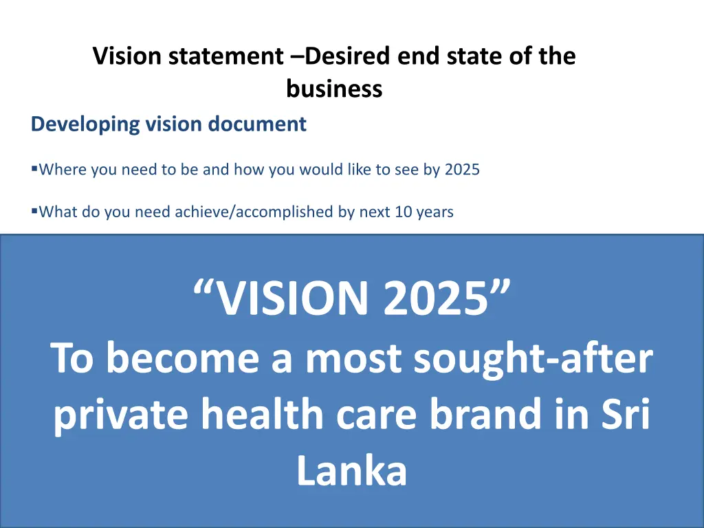 vision statement desired end state