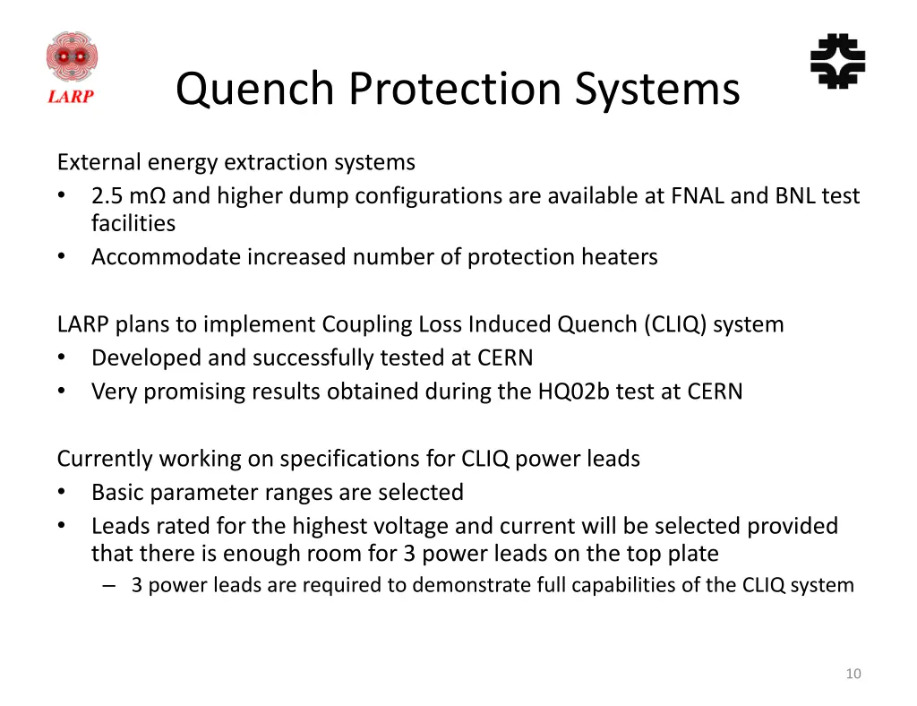 quench protection systems