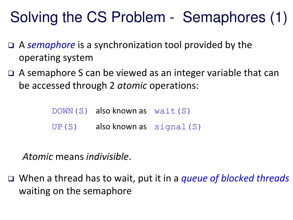solving the cs problem semaphores 1