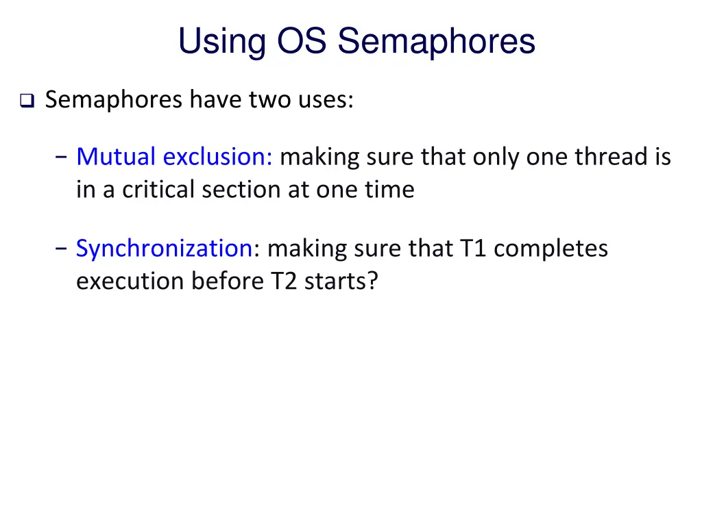using os semaphores